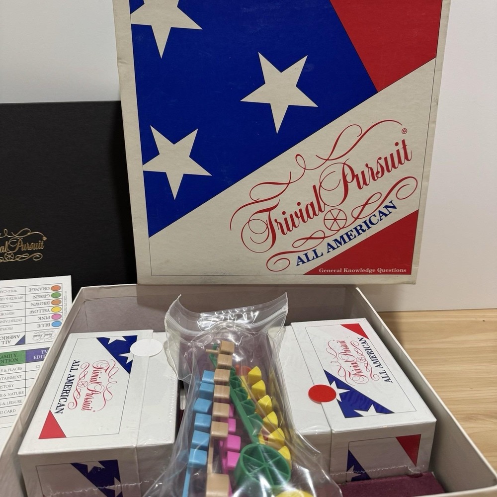 Trivial Pursuit All American Vintage 1993 Parker Brothers Board Game New Open Bx - Picture 10 of 14